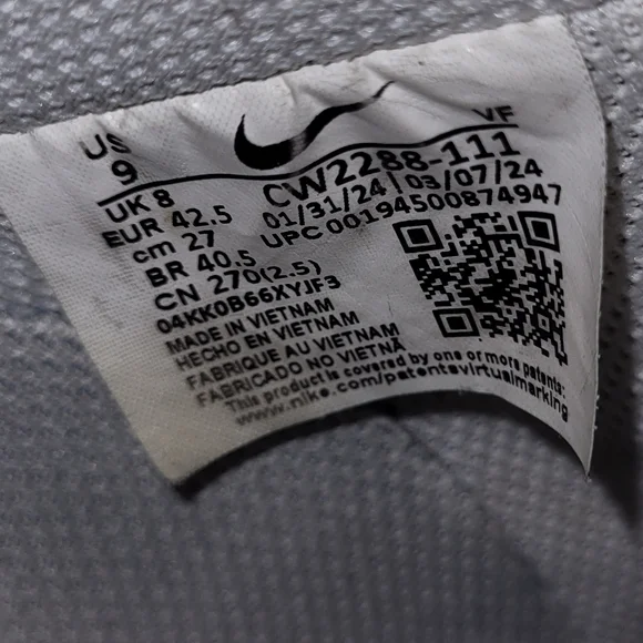 NIKE Air Force One White CW2288-111, Size 9 - Picture 11 of 11